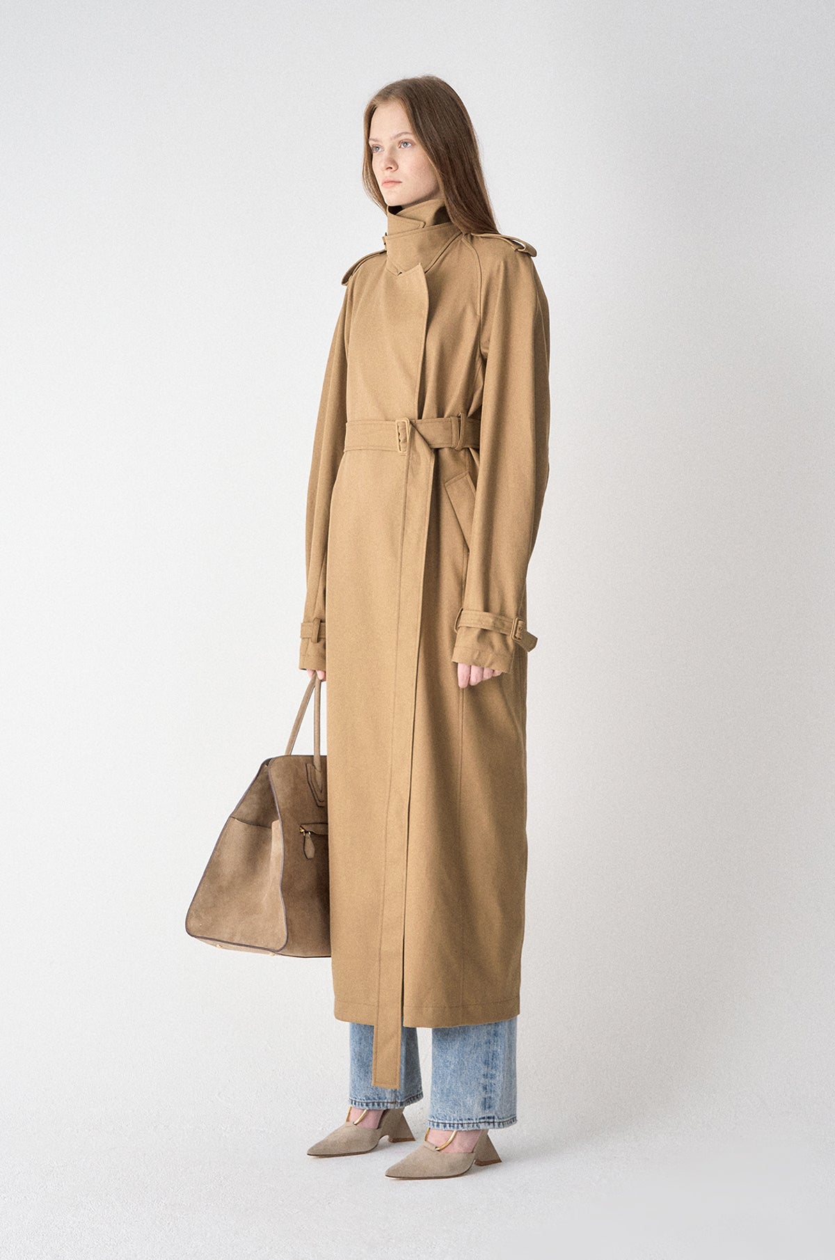 Belted Open Trench Coat Time