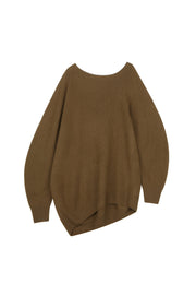 Unbalanced Neck Cashmere Knit Top