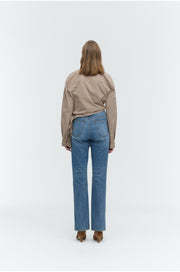 High-Rise Slim Straight-Leg Jeans