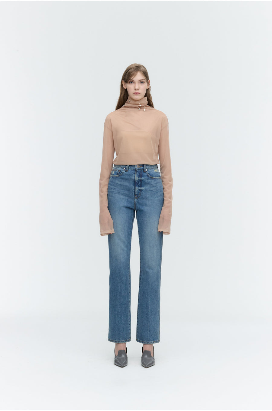 High-Rise Slim Straight-Leg Jeans