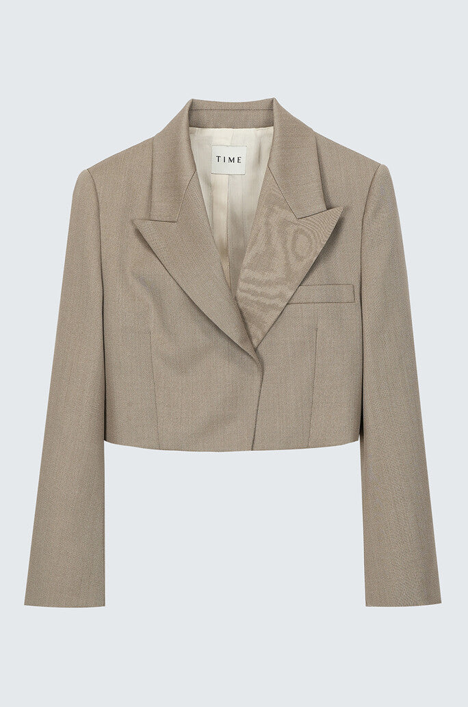 Peaked Lapel Cropped Jacket