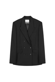 Wool Blend Double Breasted Blazer