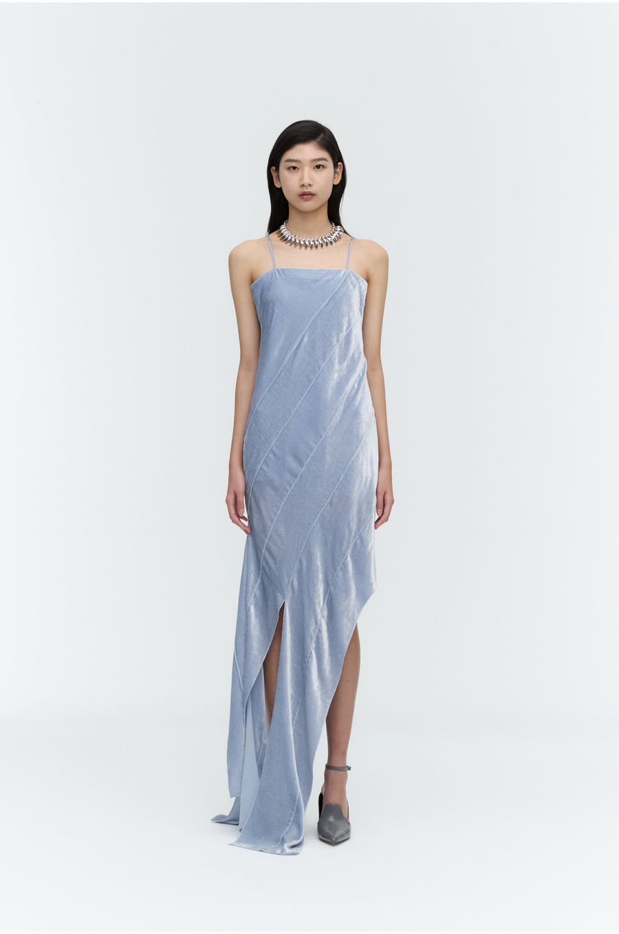 Unbalanced Panel Slip Dress