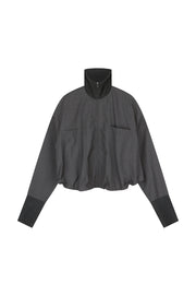 Wool Cropped Blouson Jacket