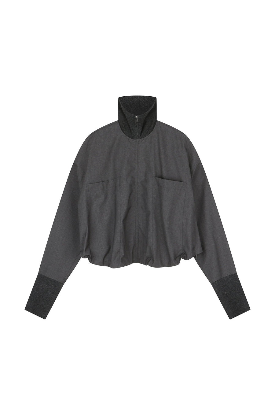 Wool Cropped Blouson Jacket