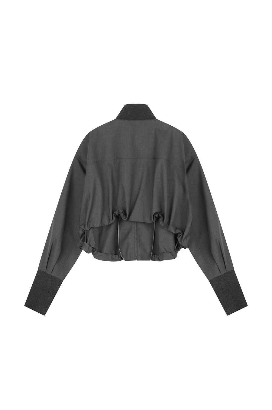 Wool Cropped Blouson Jacket