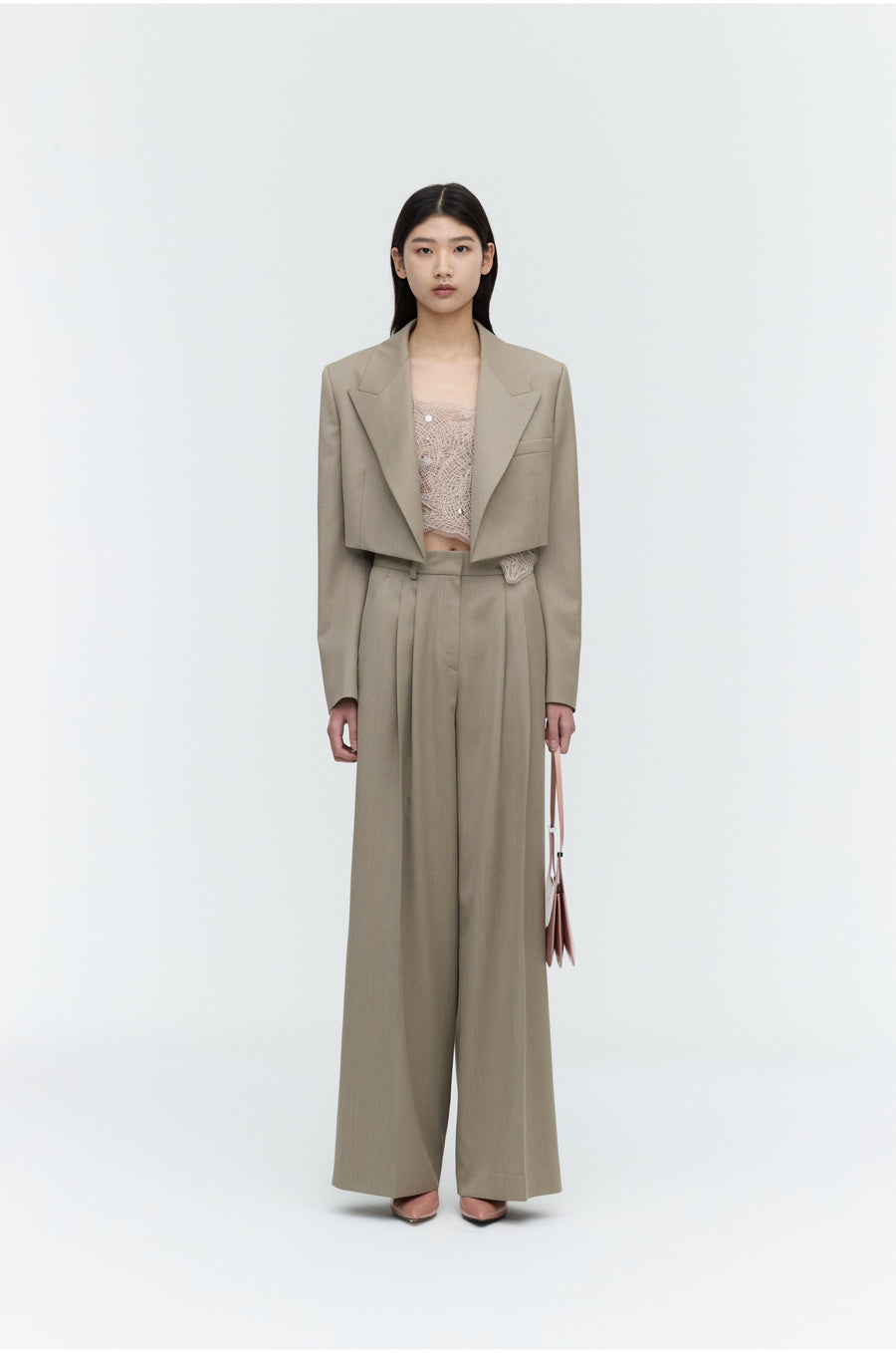 Pleated Wide-Leg Trousers