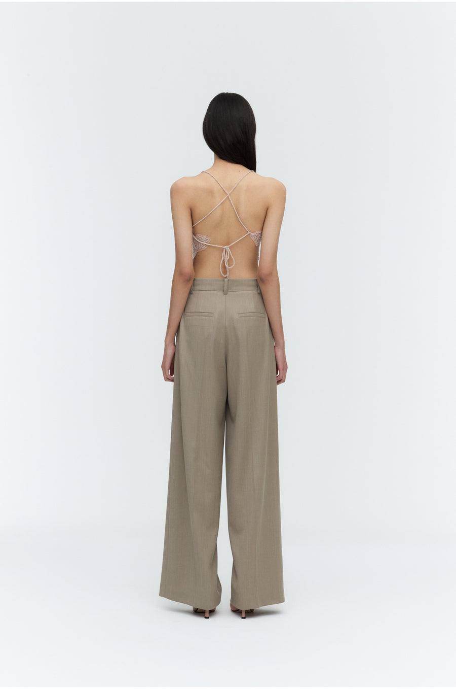 Pleated Wide-Leg Trousers