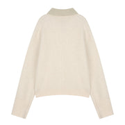 Cashmere/ Silk Blend High Neck Knit Outer