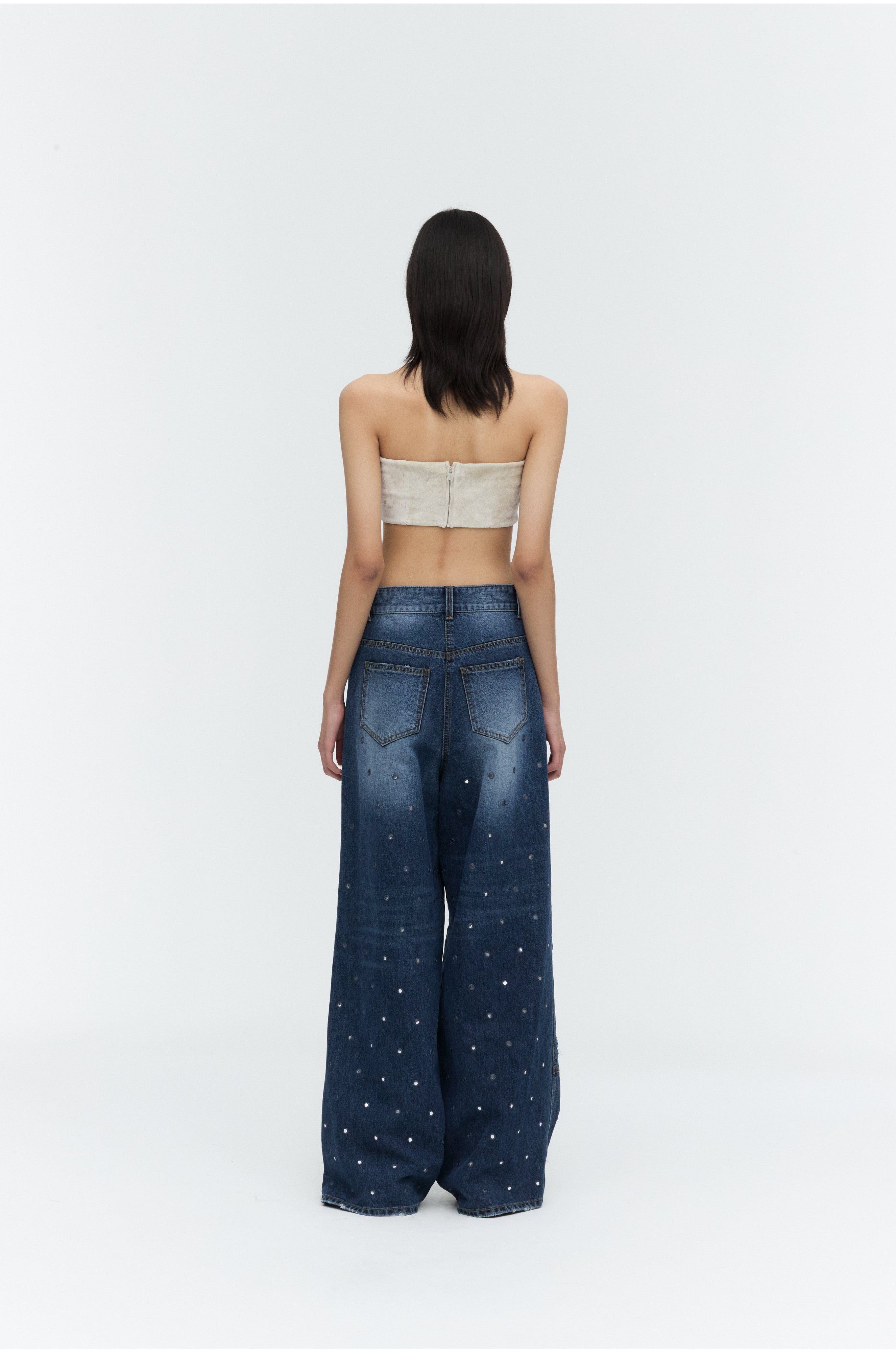 Wide Leg Embroidered Jeans