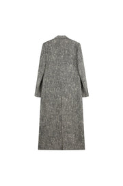 Peaked Lapel Wool Maxi Coat