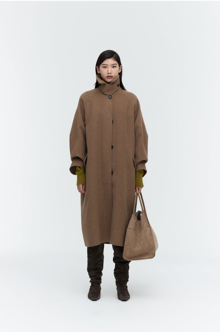 Cashmere Blend Raglan Coat