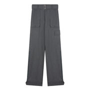 Wool Belted Cargo Trousers